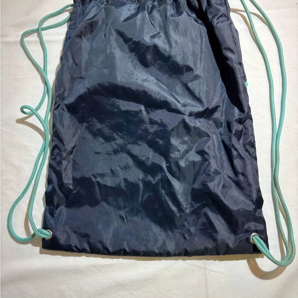 Thirty One Navy Drawstring Backpack with Colorful Turtle Stack - Picture 2 of 4